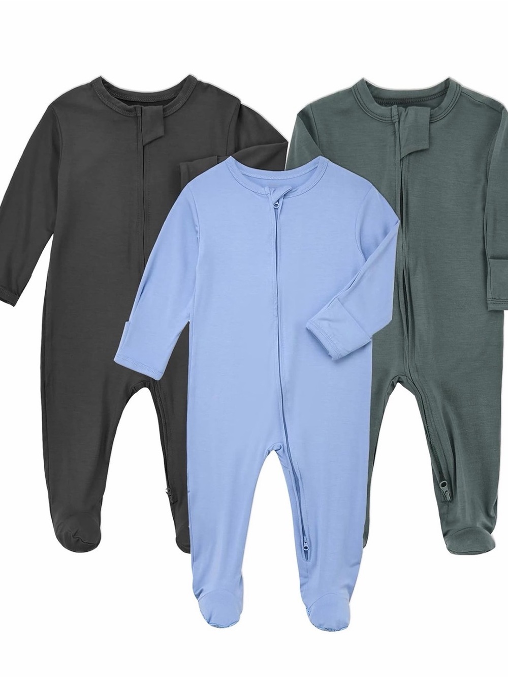 Baby Pajamas Bamboo Rayon Zipper, 3pcs